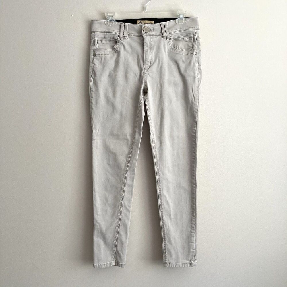 Democracy Ab Technology Beige Stretch Denim Pants Mid-Rise Skinny Size 8